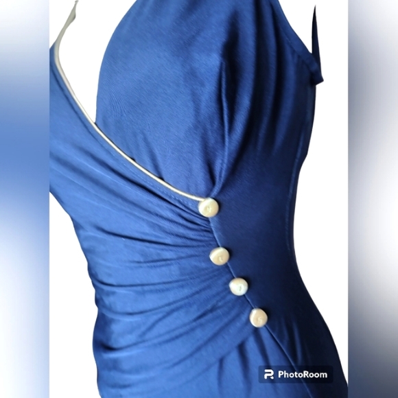 Longitude One Piece Swimsuit Dark Blue & Yellow Swimwear for Women Size S. - Picture 11 of 15